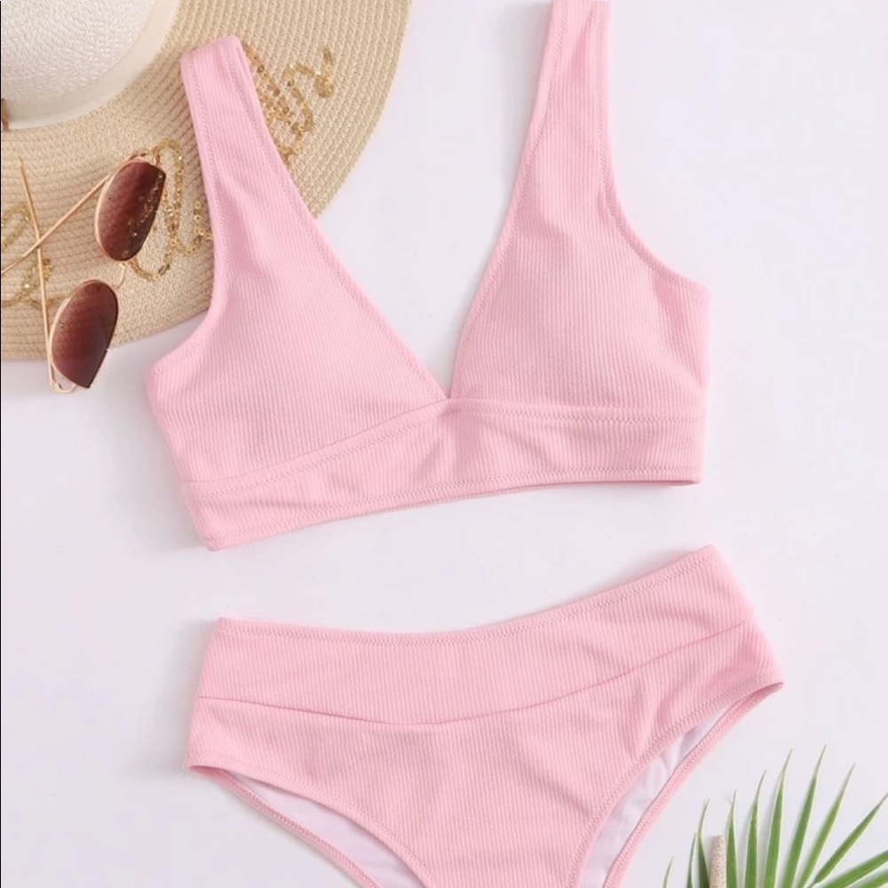 Light Pink Ribbed Bikini